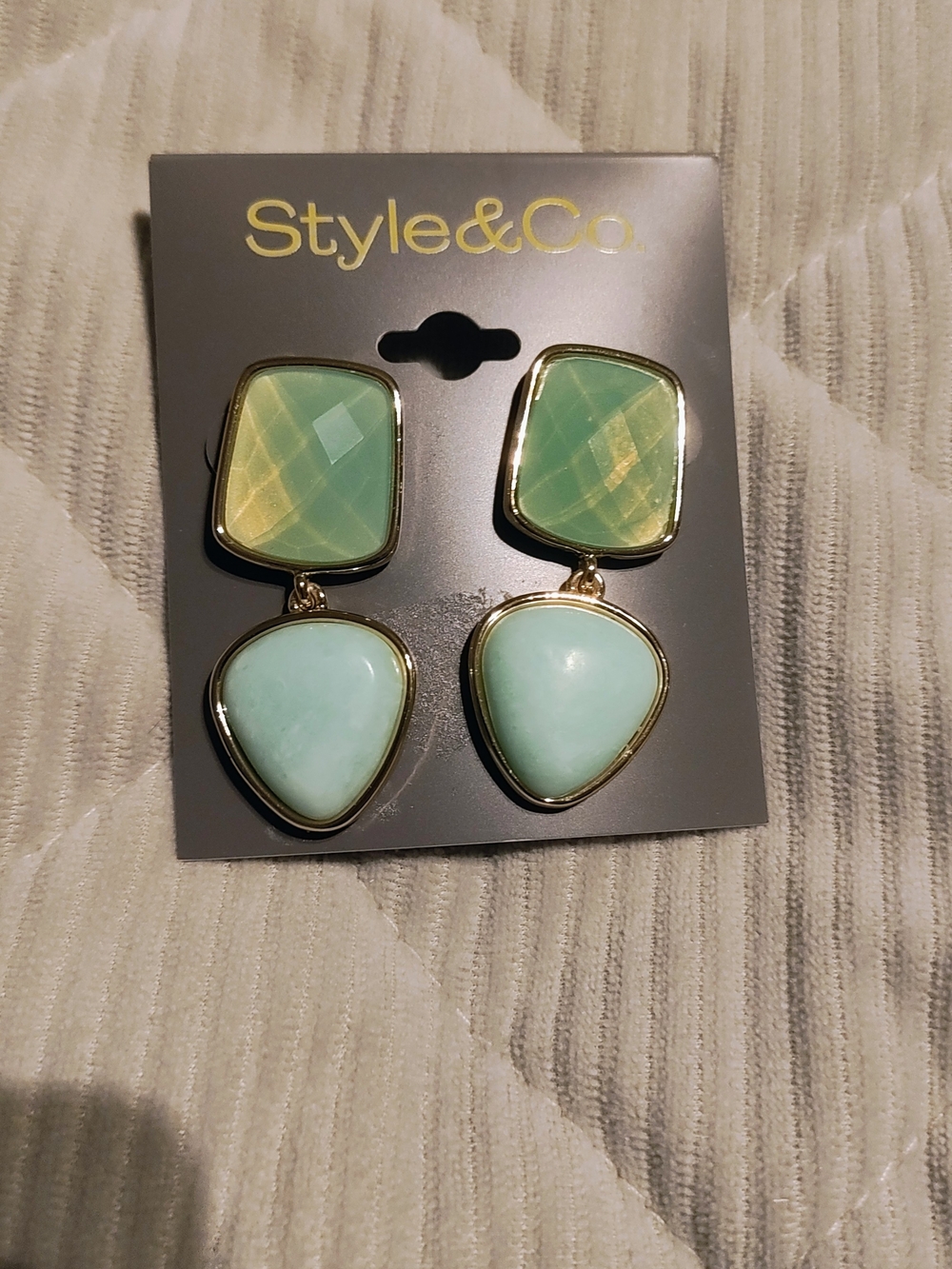 Style & Co. Mint Green Drop Earrings